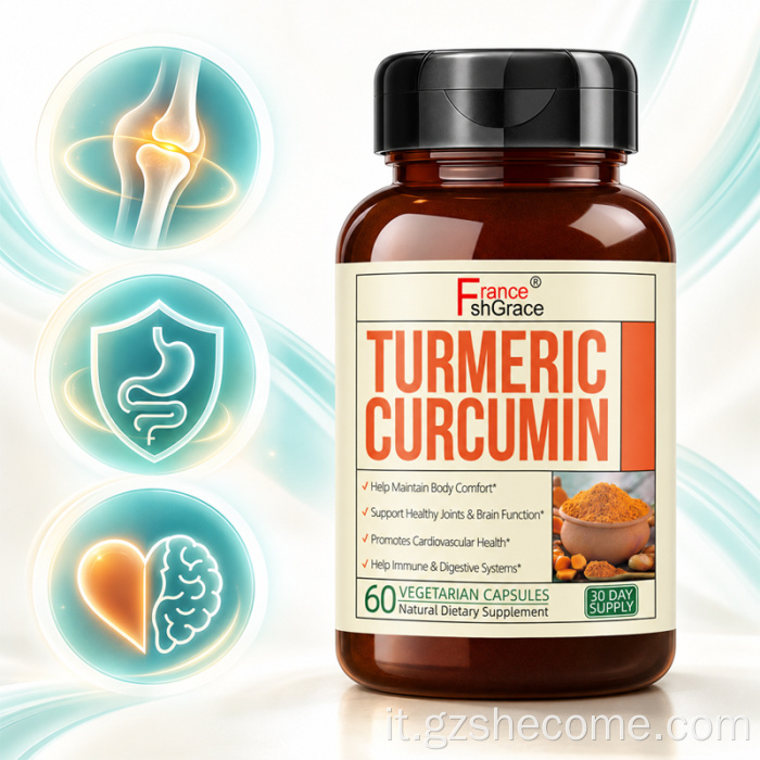 Shecome Curcuma Capsule di curcumina Supporto cerebrale articolare